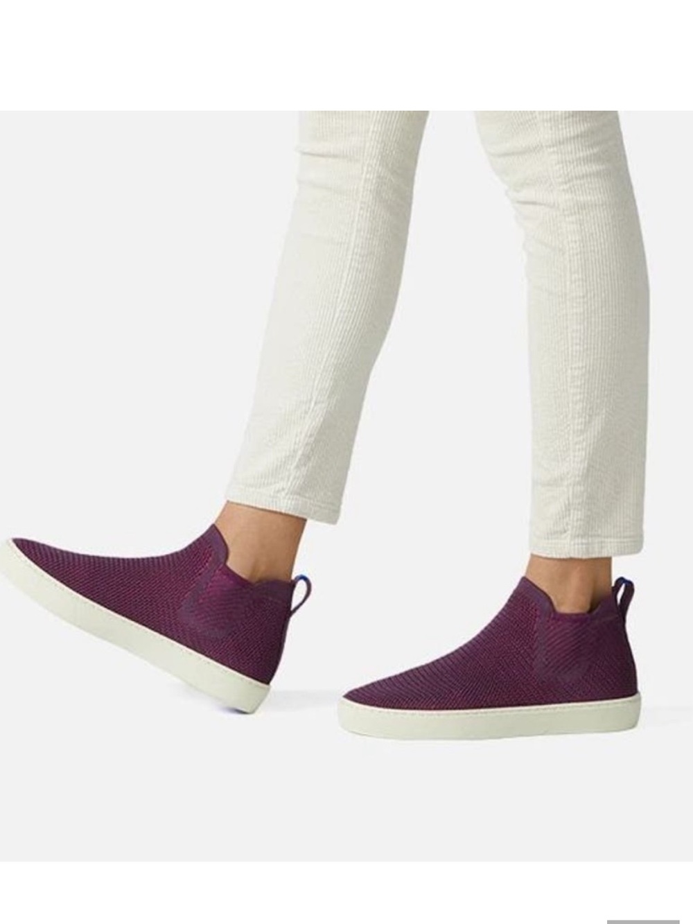 Rothy's Chelsea Slip-On Sneaker Boot in Berry Plum